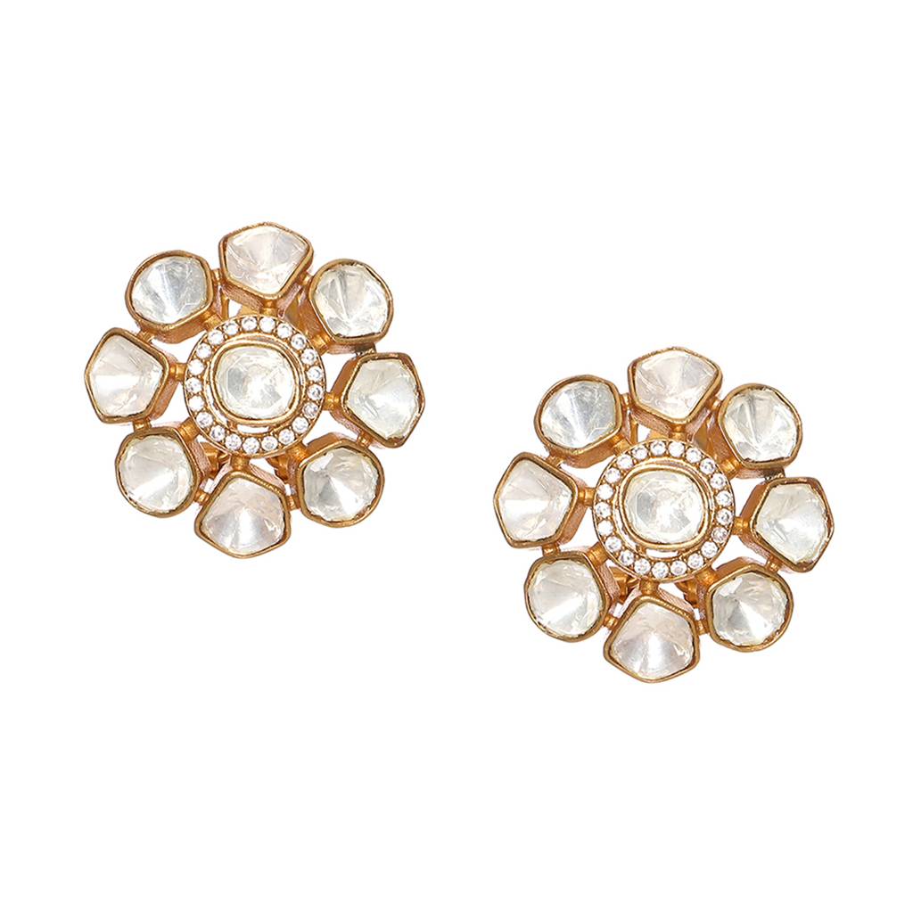 Oversized Kundan Studs : RRSEP24-18