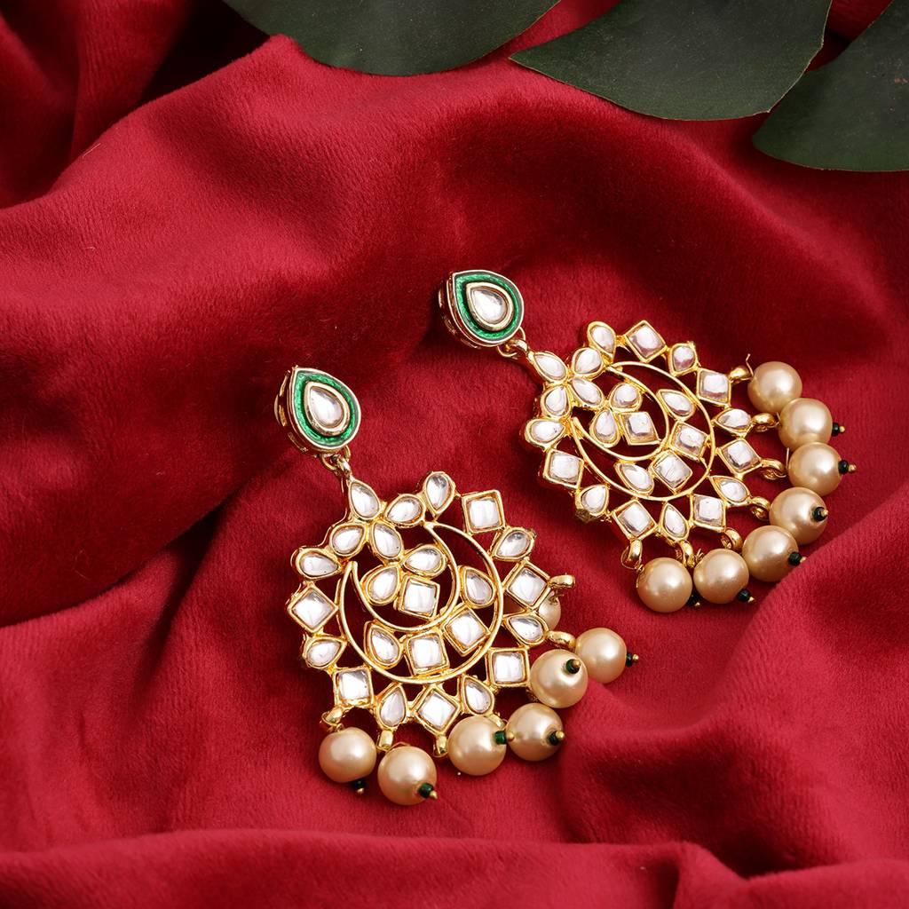 Kundan Chand Earrings : RRSEP24-19