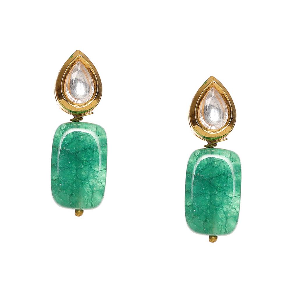 Kundan Studs With Emerald Stone : RRSEP24-22