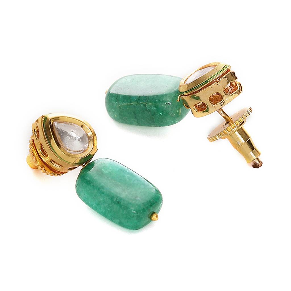 Kundan Studs With Emerald Stone : RRSEP24-22