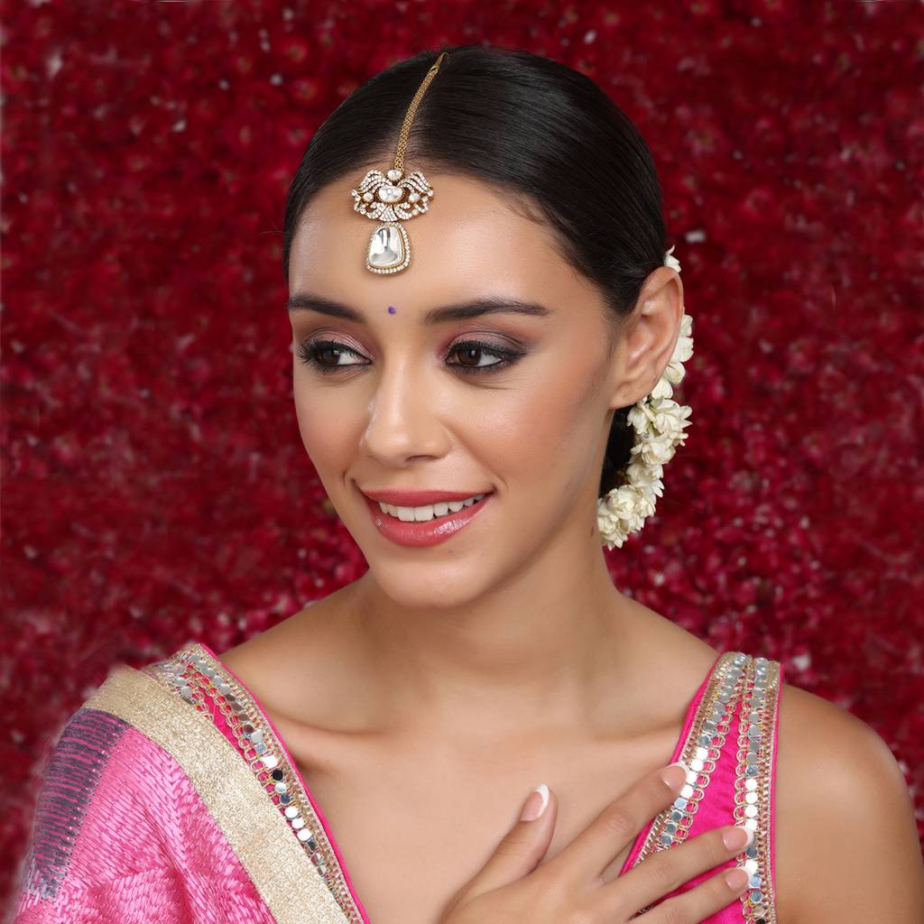 Kundan Maang Tikka With Diamonds : RRSEP24-25