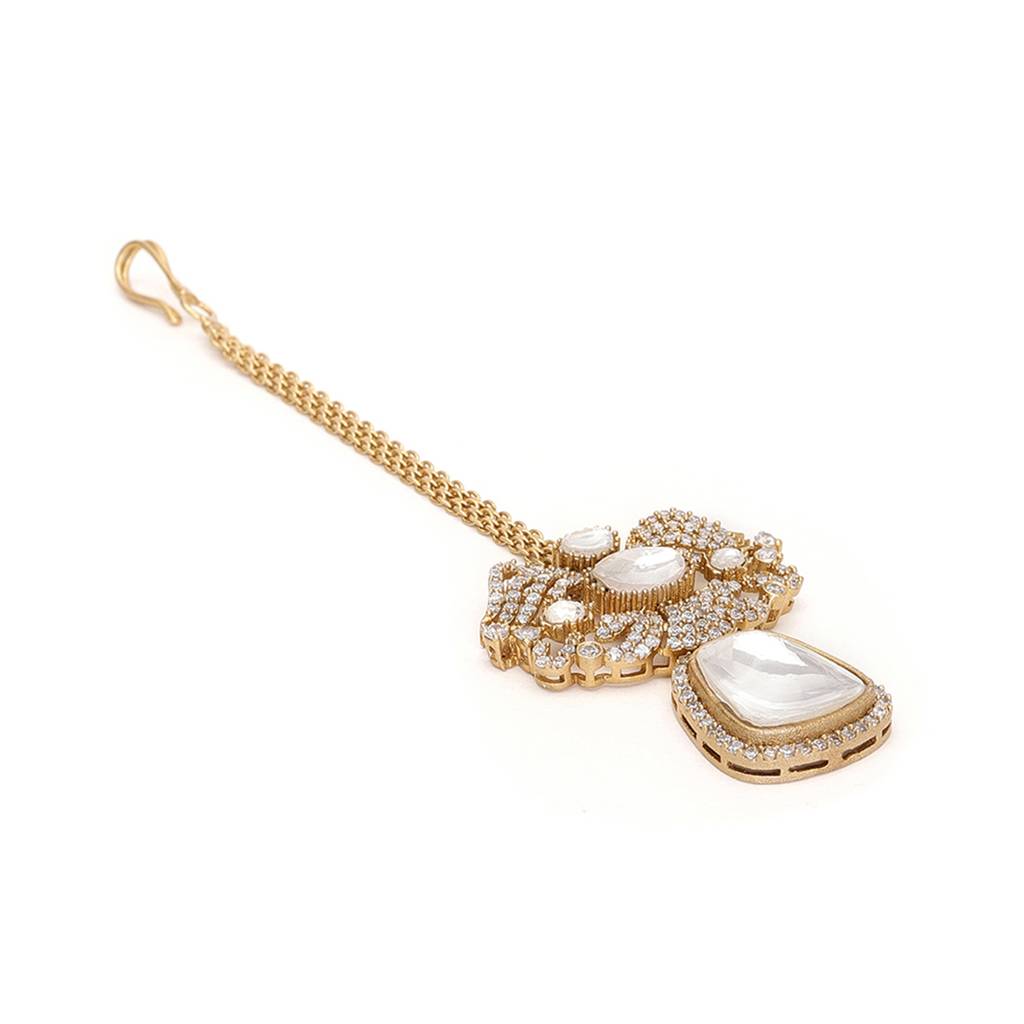 Kundan Maang Tikka With Diamonds : RRSEP24-25