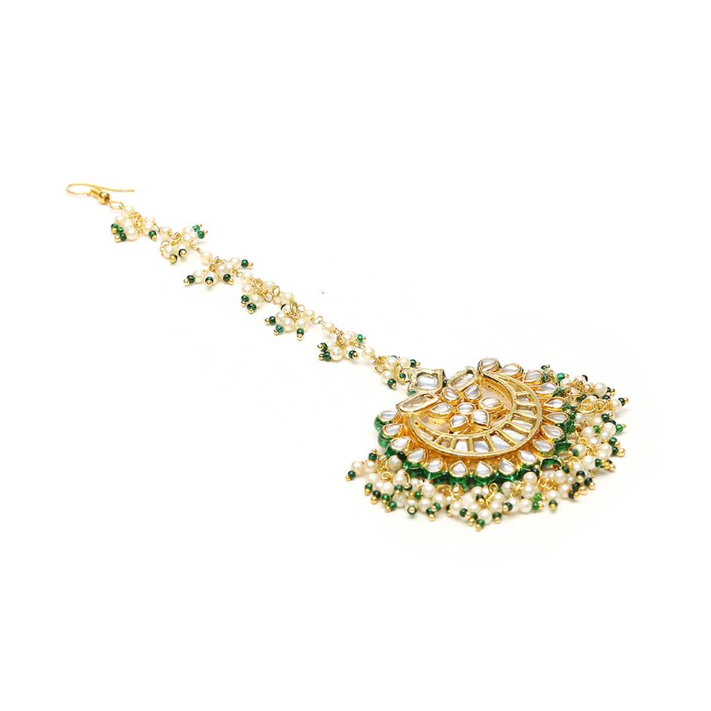 Meenakari And Pearl Kundan Maang Tikka : RRSEP24-36