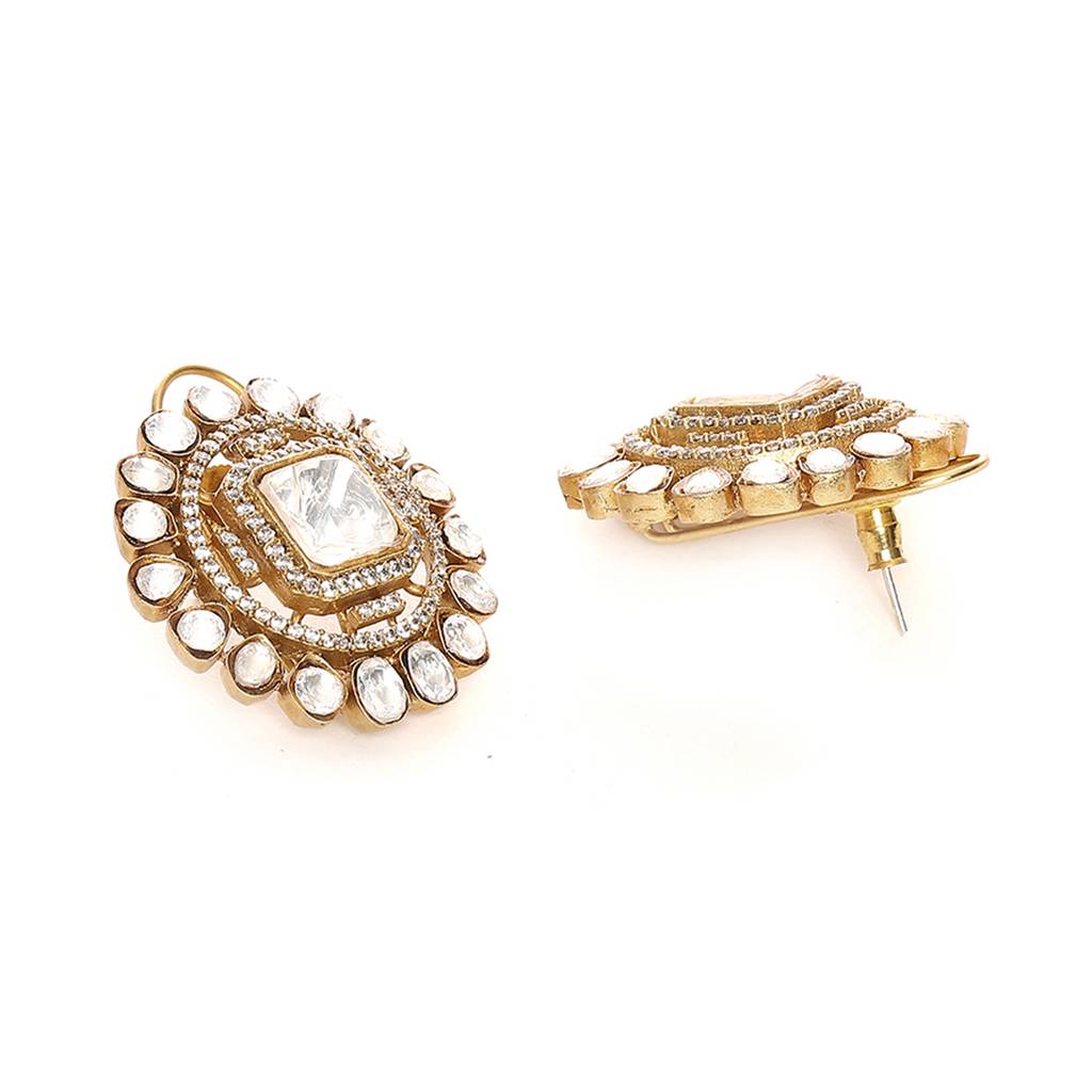 Round Oversized Kundan Earrings : RRSEP24-3