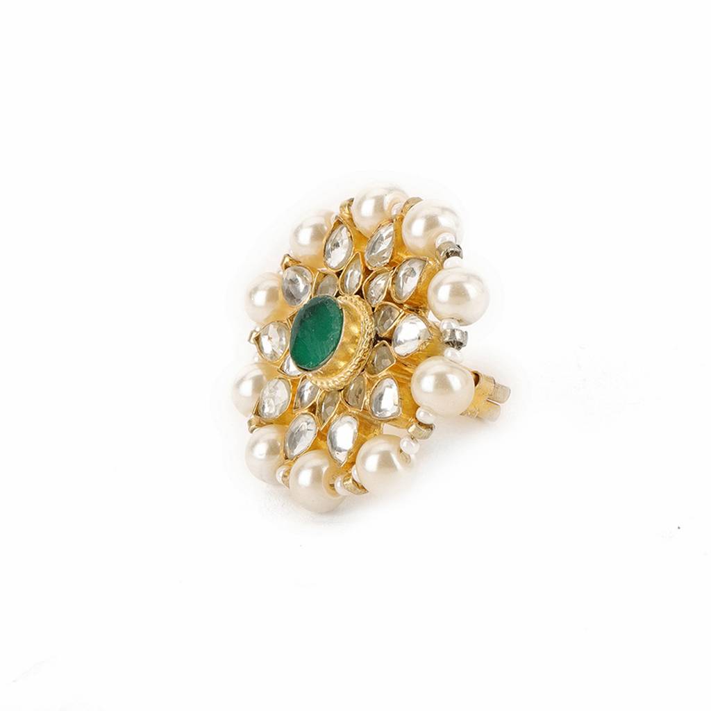 Oversized Round Cocktail Kundan Ring : RRSEP24-41