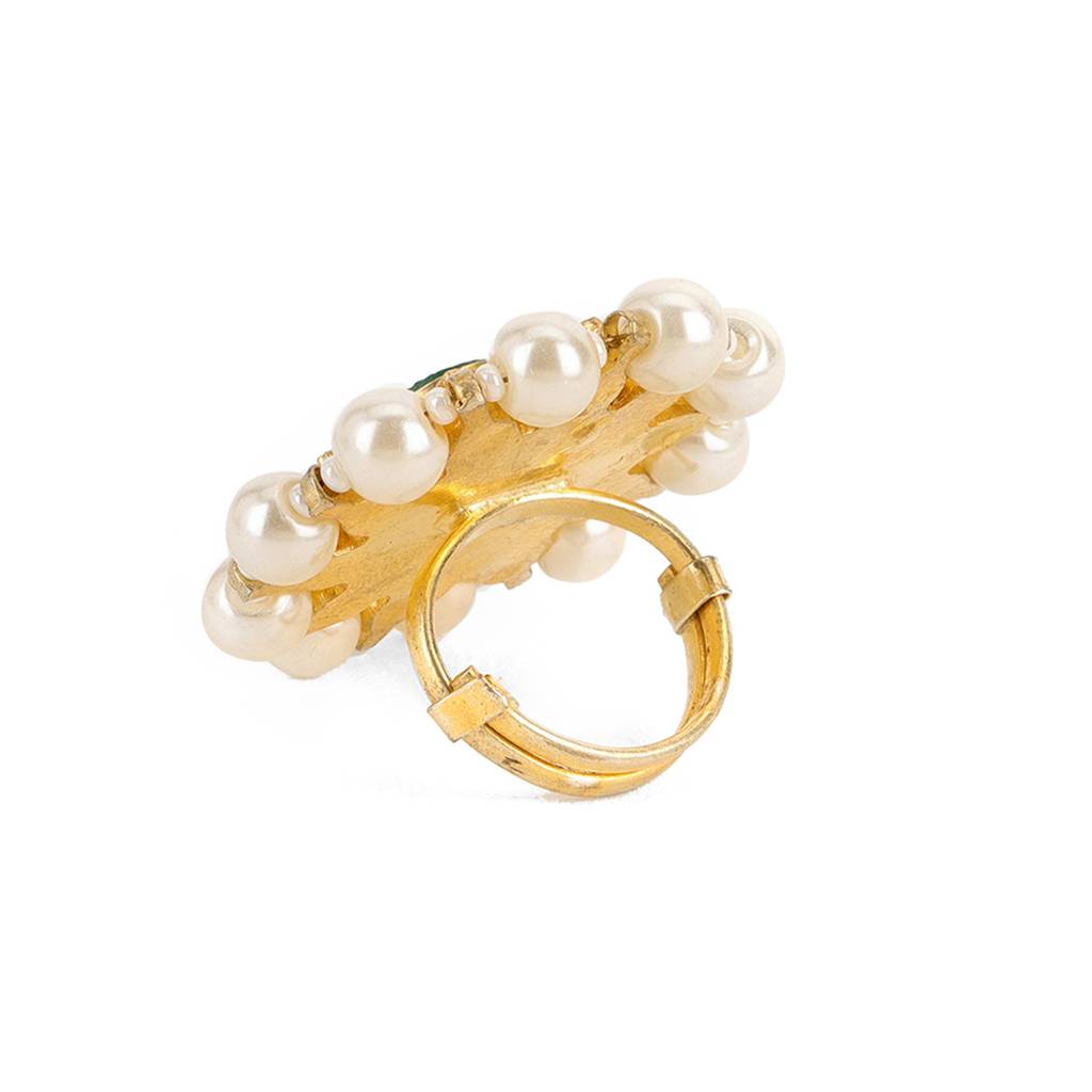 Oversized Round Cocktail Kundan Ring : RRSEP24-41