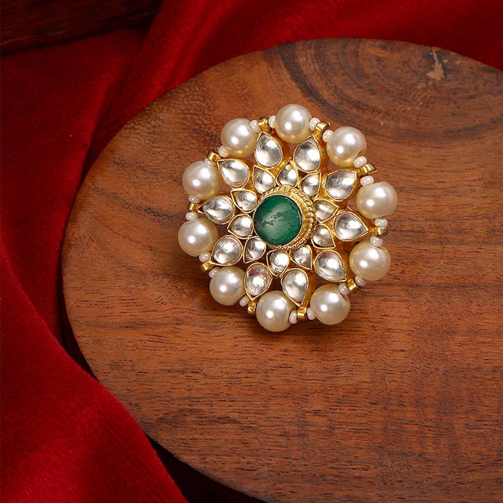 Oversized Round Cocktail Kundan Ring : RRSEP24-41