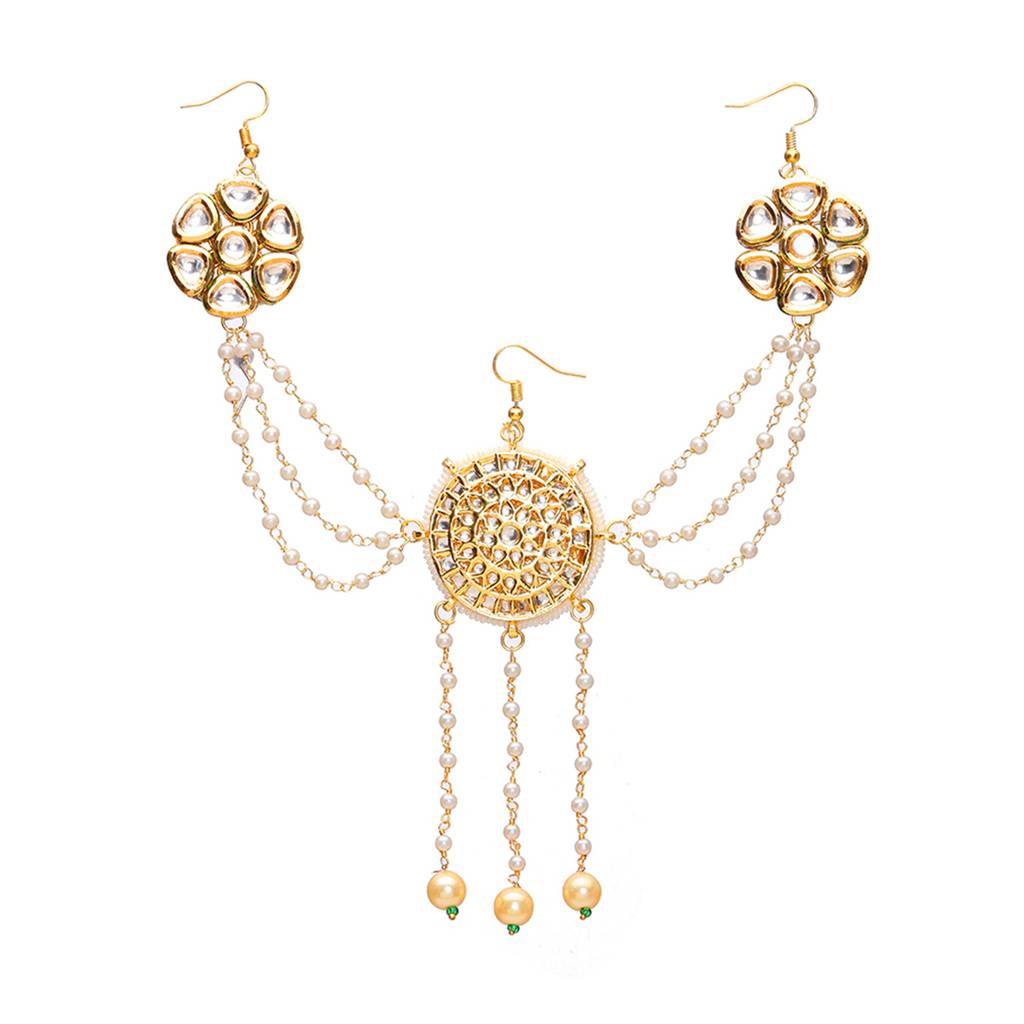 Kundan Juda Pin With Pearls : RRSEP24-47