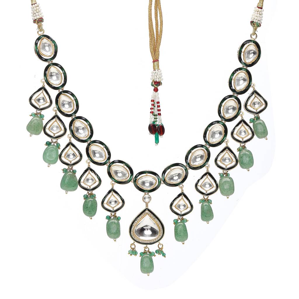 Kundan And Stone Meenakari Necklace : RRSEP24-53