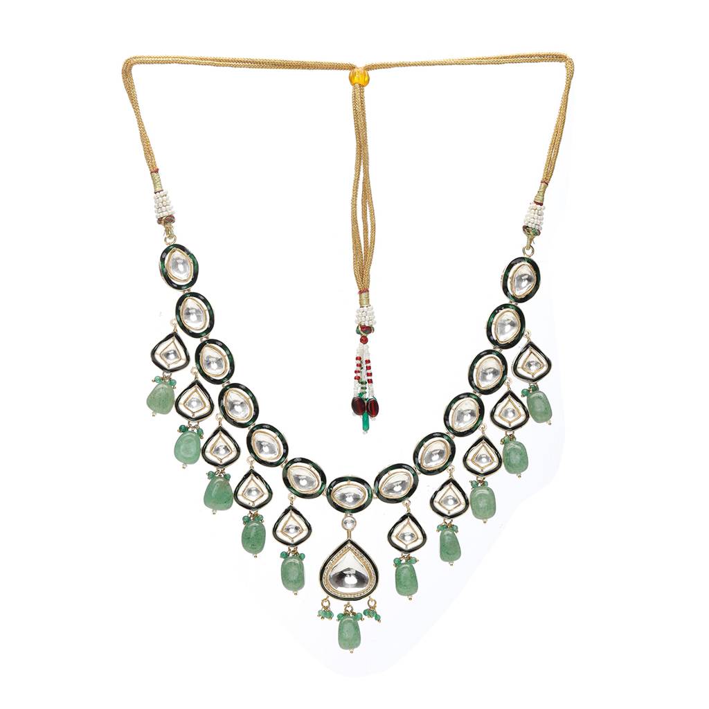 Kundan And Stone Meenakari Necklace : RRSEP24-53