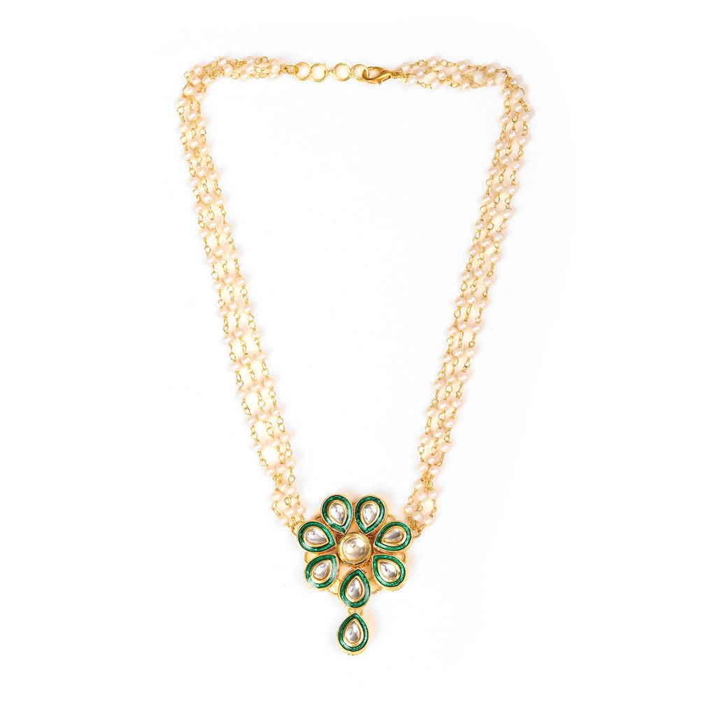 Meenakari Kundan Choker In Layered Pearl Strings : RRSEP24-57