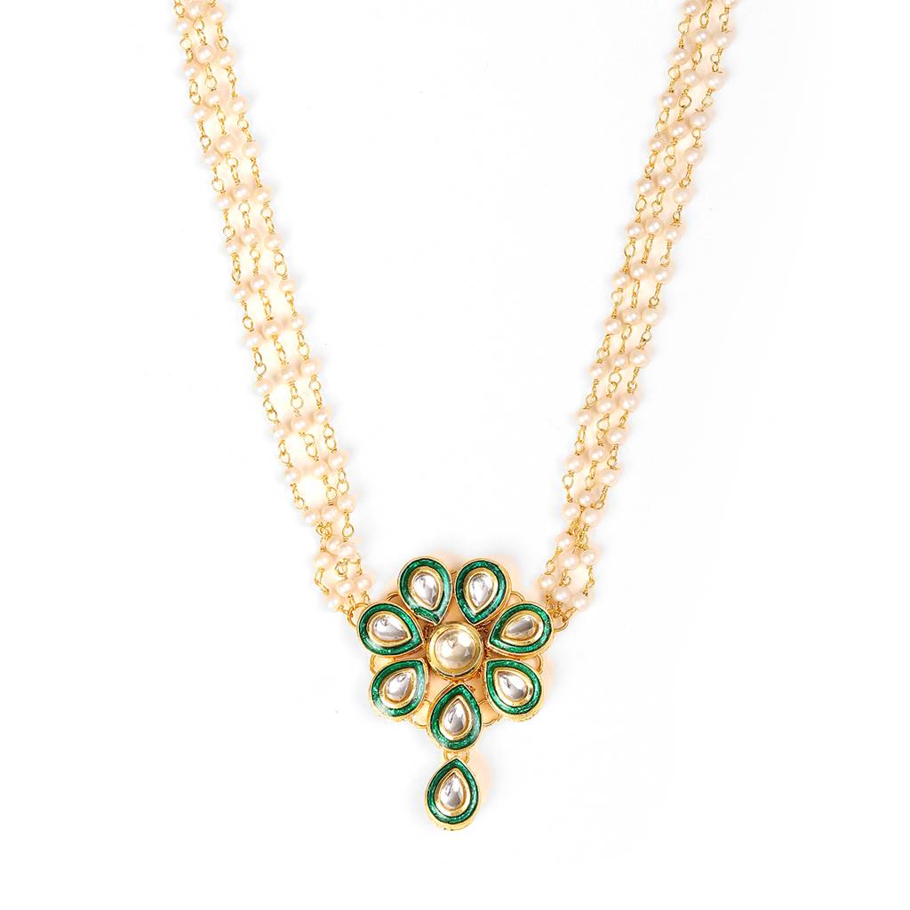 Meenakari Kundan Choker In Layered Pearl Strings : RRSEP24-57