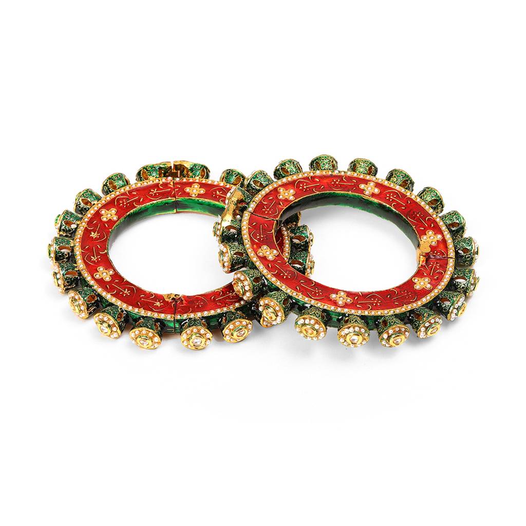 Meenakari Handcrafted Heavy Bangles (Set Of 2) : RRSEP24-82