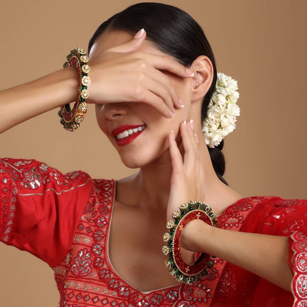 Meenakari Handcrafted Heavy Bangles (Set Of 2) : RRSEP24-82
