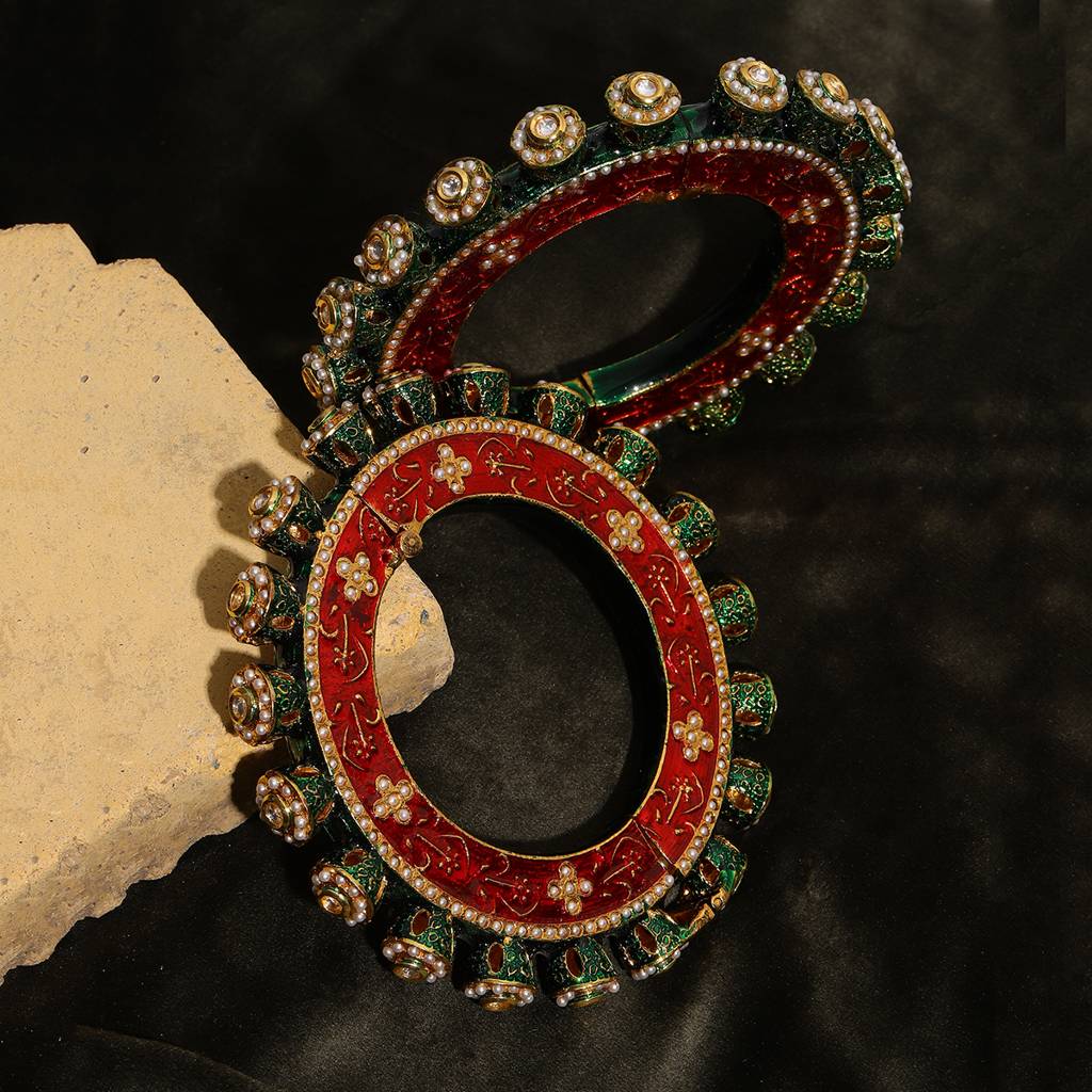 Meenakari Handcrafted Heavy Bangles (Set Of 2) : RRSEP24-82