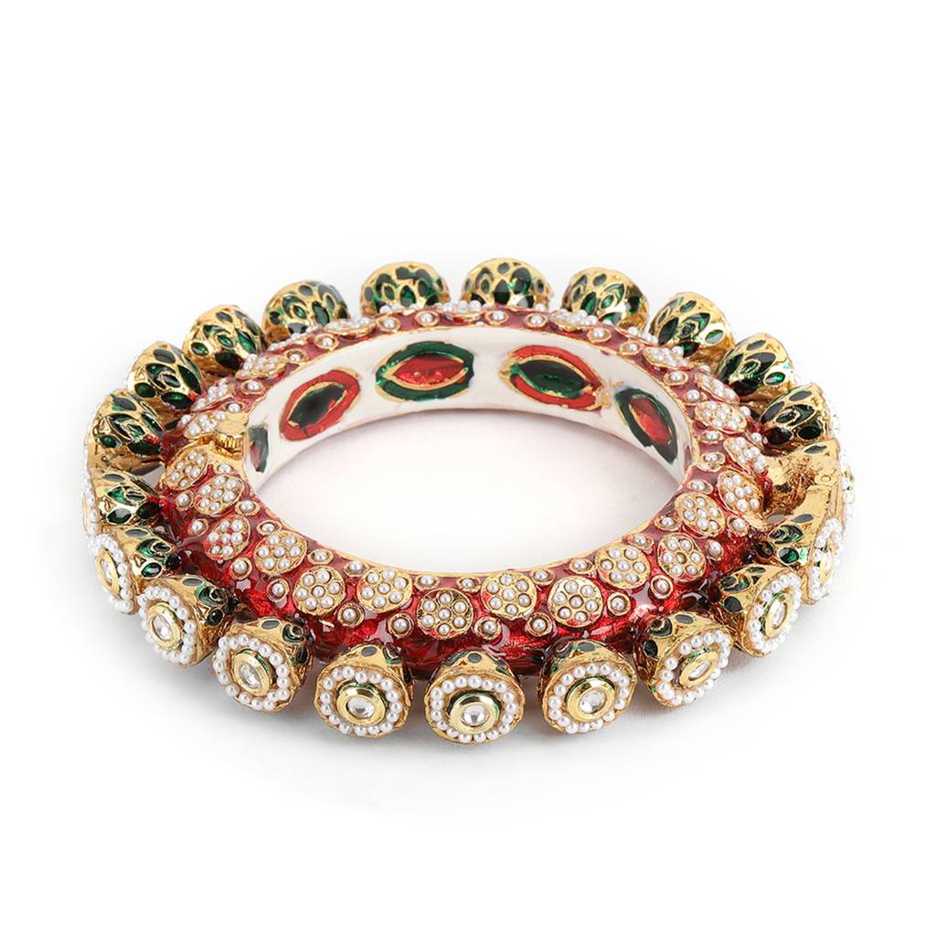 Red Meenakari Handcrafted Heavy Bangles (Set Of 2) : RRSEP24-83