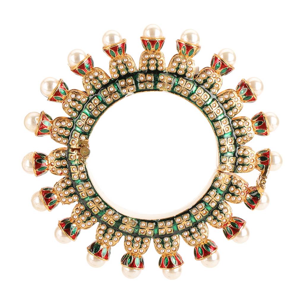 Oversized Pearl Meenakari Handcrafted Heavy Bangles (Set Of 2) : RRSEP24-86
