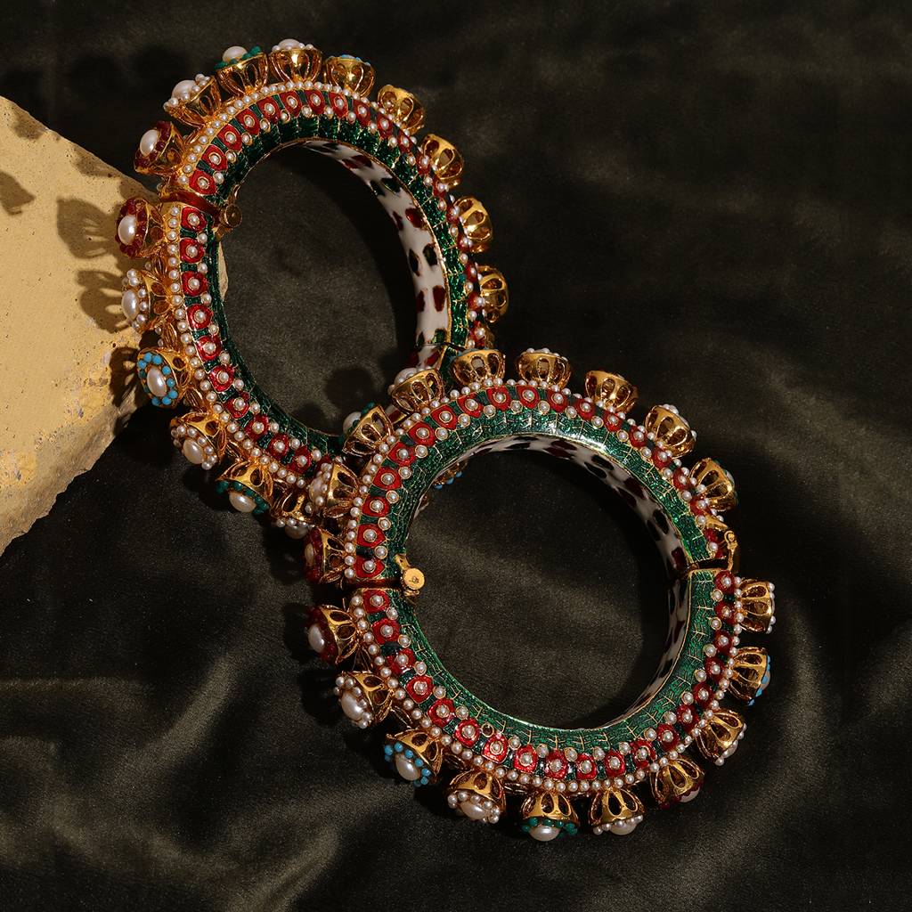 Multi Meenakari Handcrafted Heavy Bangles (Set Of 2) : RRSEP24-88