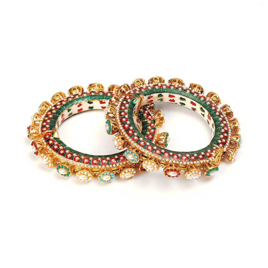 Multi Meenakari Handcrafted Heavy Bangles (Set Of 2) : RRSEP24-88