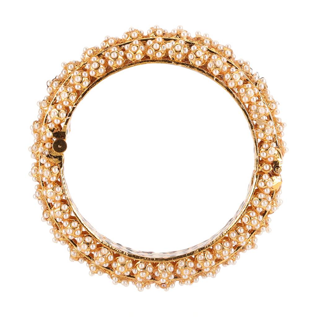 Handcrafted Pearl Heavy Bangles (Set Of 2) : RRSEP24-89