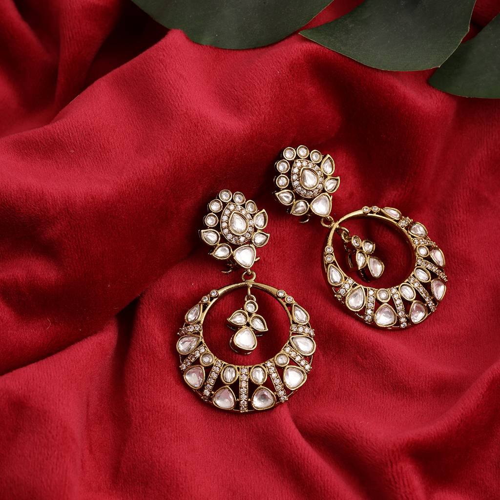 Chand Kundan Earrings : RRSEP24-8