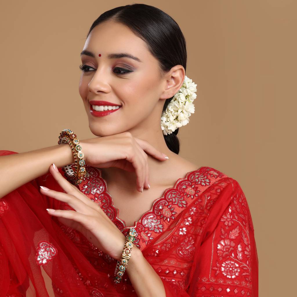Handcrafted Heavy Bangles (Set Of 2) : RRSEP24-90