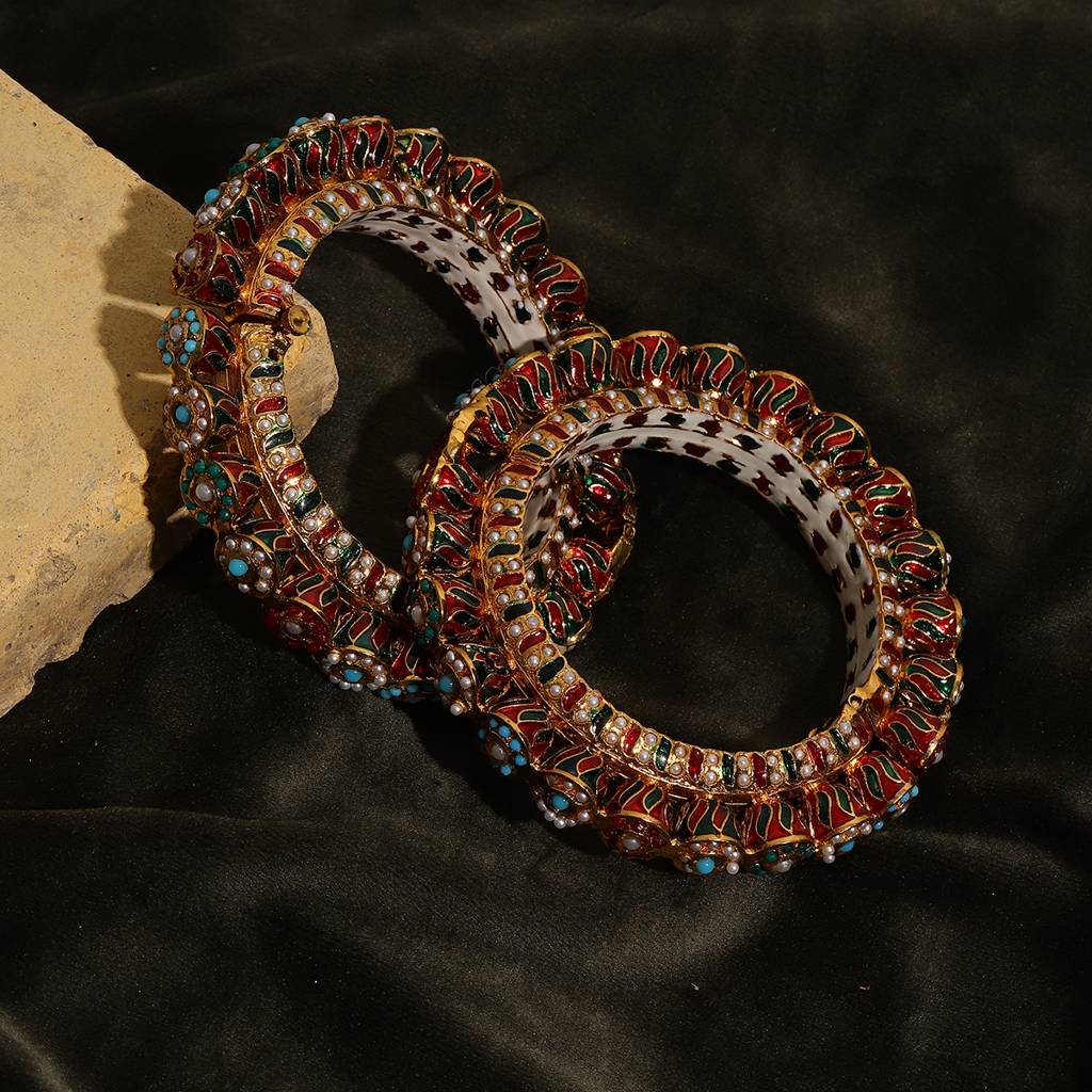 Handcrafted Heavy Bangles (Set Of 2) : RRSEP24-90