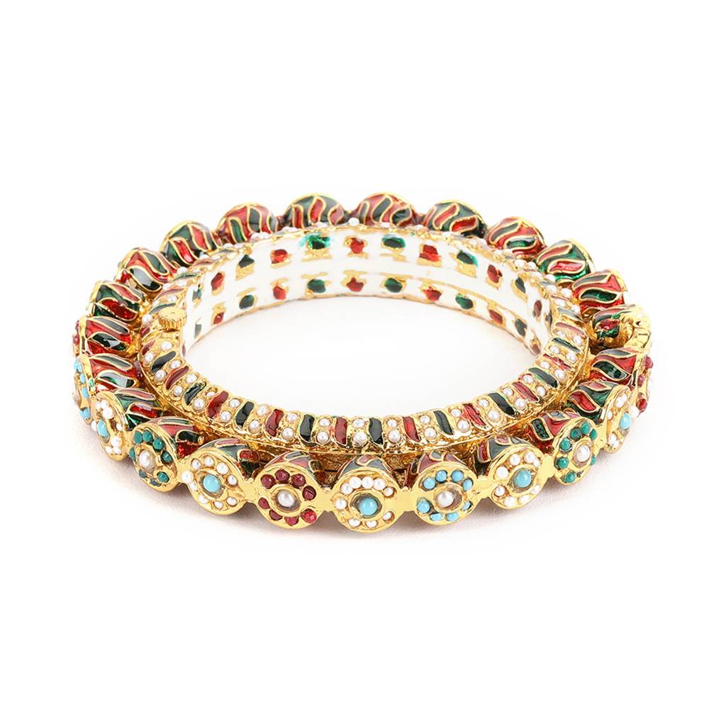 Handcrafted Heavy Bangles (Set Of 2) : RRSEP24-90