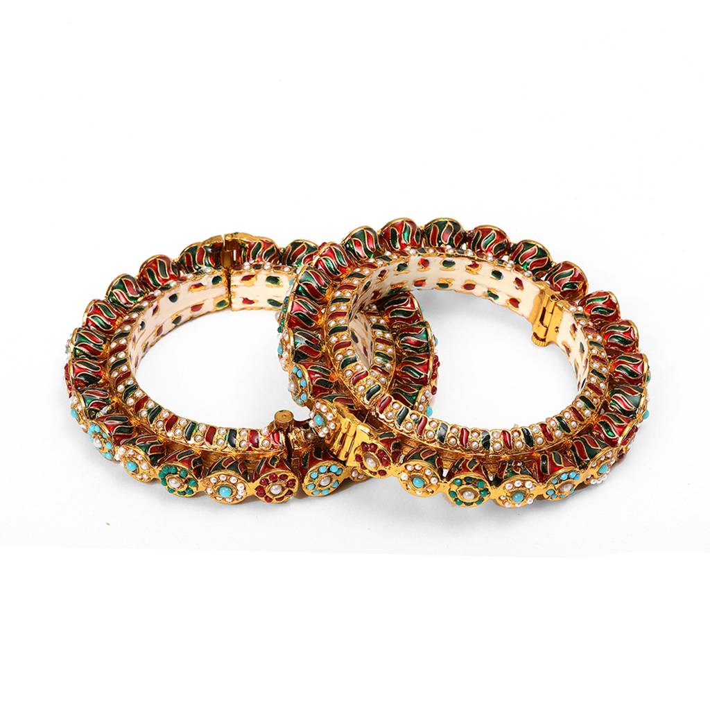 Handcrafted Heavy Bangles (Set Of 2) : RRSEP24-90