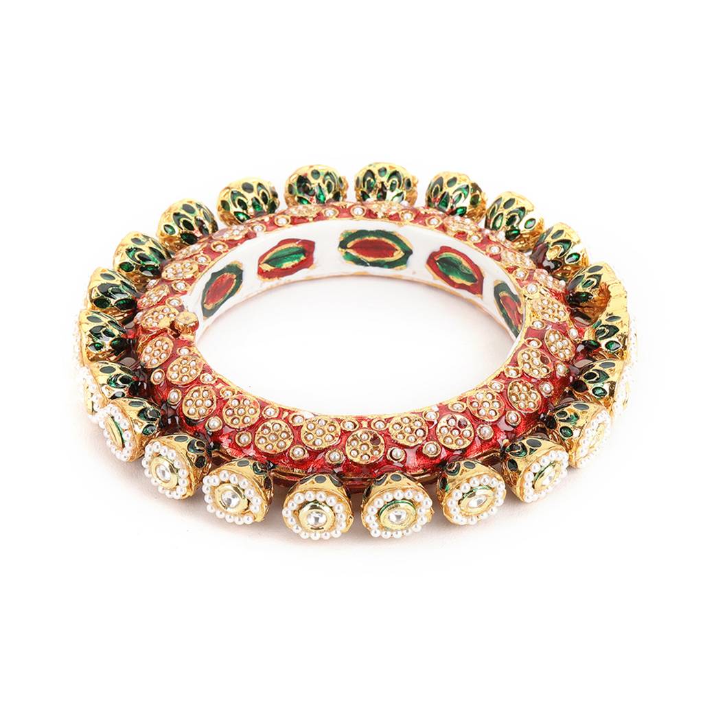 Red Meenakari Handcrafted Heavy Bangle : RRSEP24-93