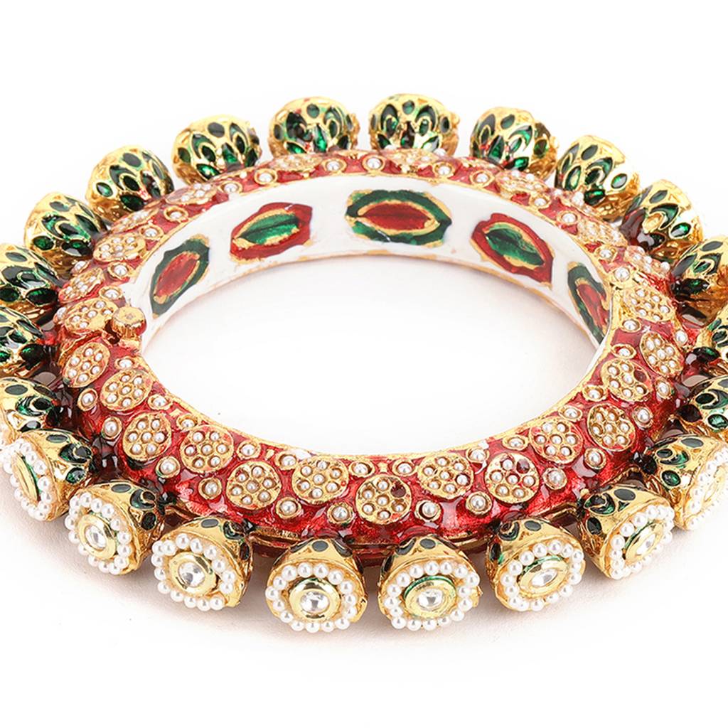 Red Meenakari Handcrafted Heavy Bangle : RRSEP24-93