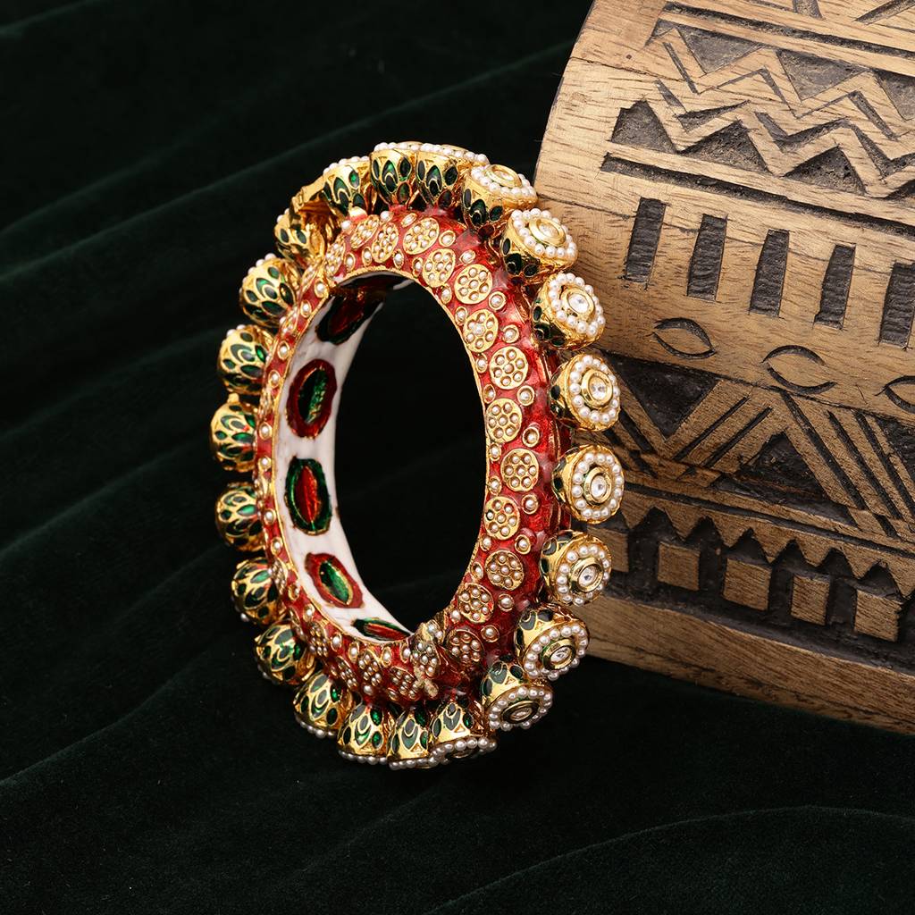 Red Meenakari Handcrafted Heavy Bangle : RRSEP24-93