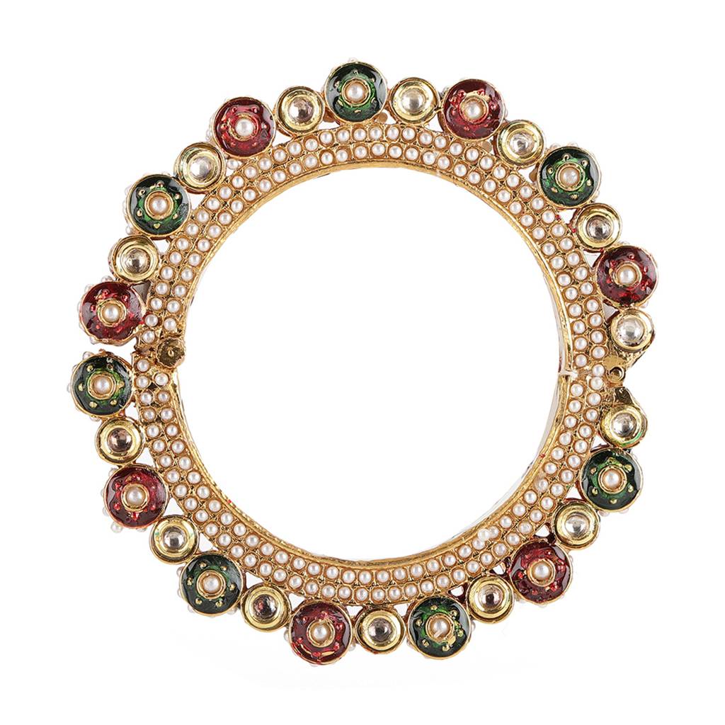 Pearl Meenakari Handcrafted Heavy Bangle : RRSEP24-94