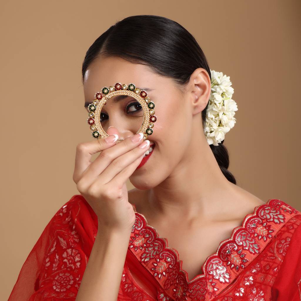 Pearl Meenakari Handcrafted Heavy Bangle : RRSEP24-94