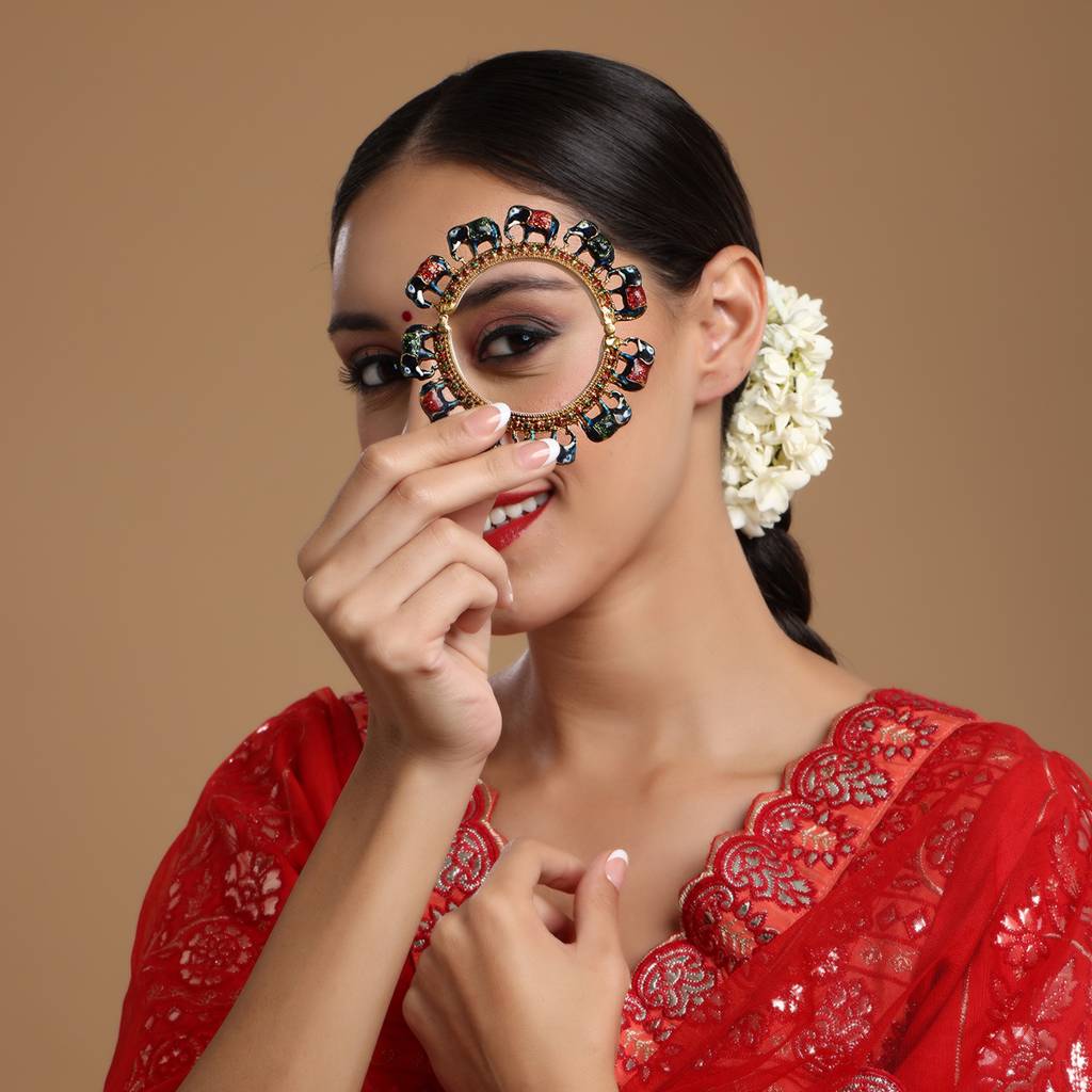 Elephant Blue Meenakari Handcrafted Heavy Bangle : RRSEP24-95