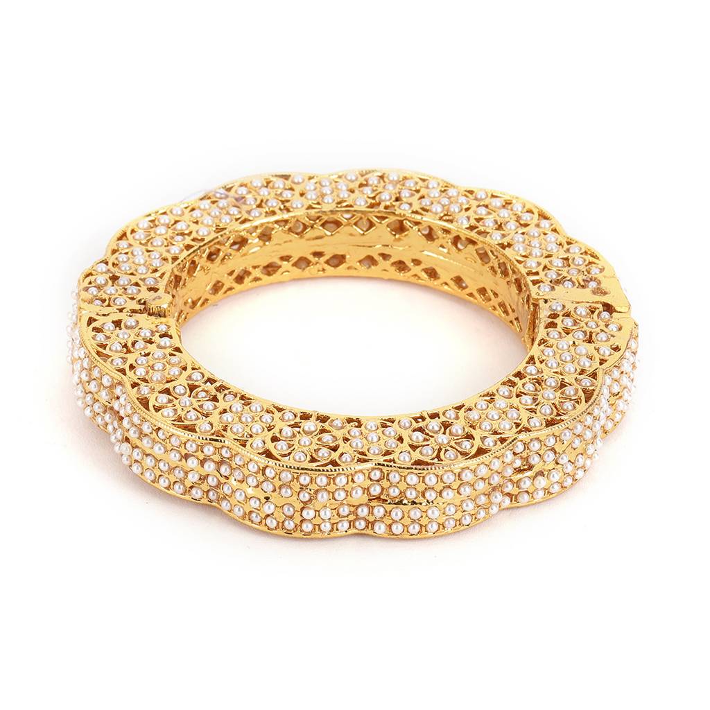 Golden Pearl Handcrafted Heavy Bangle : RRSEP24-97