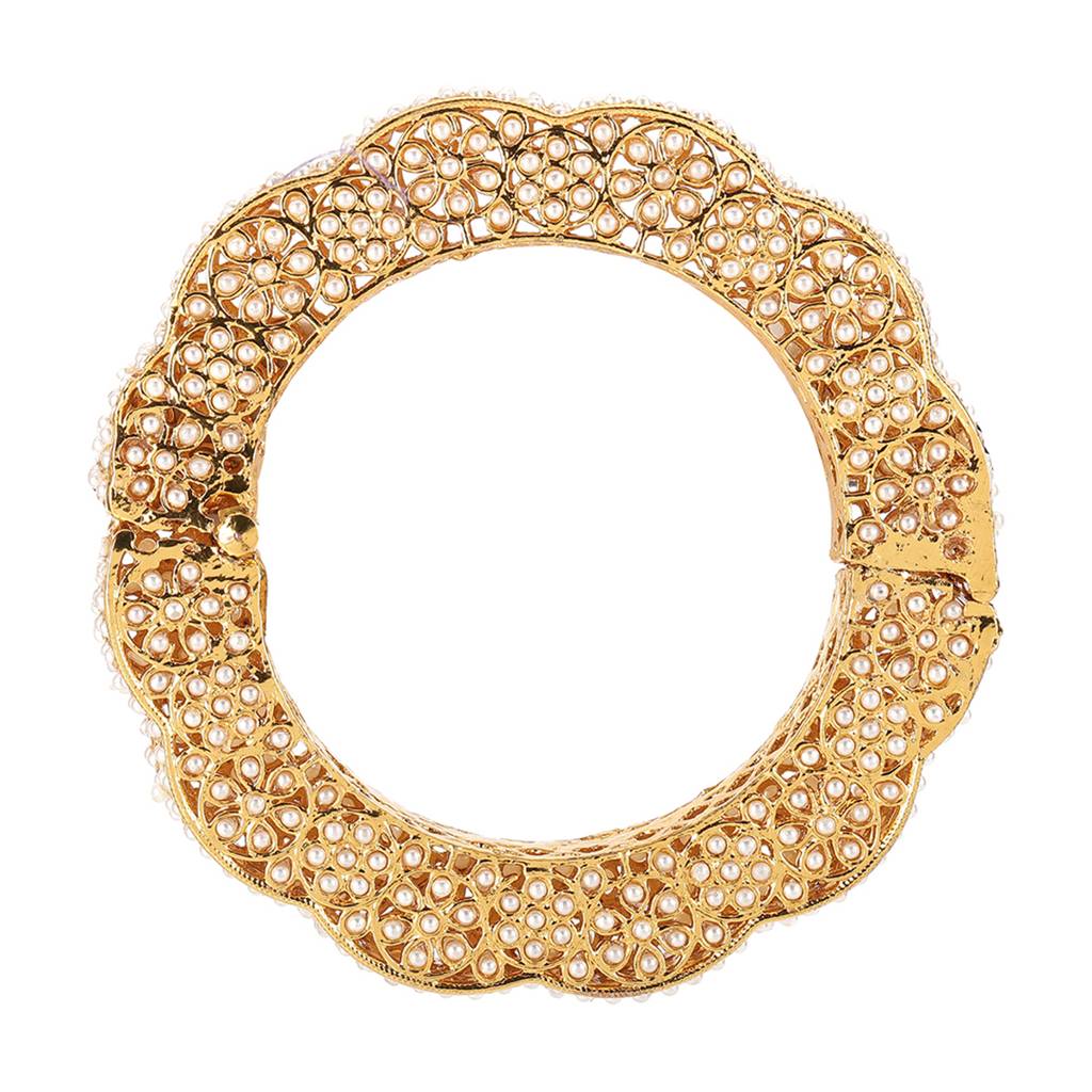 Golden Pearl Handcrafted Heavy Bangle : RRSEP24-97