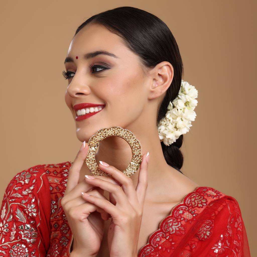 Golden Pearl Handcrafted Heavy Bangle : RRSEP24-97