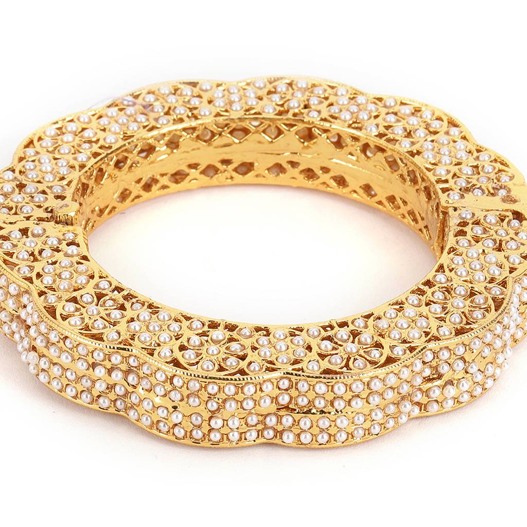 Golden Pearl Handcrafted Heavy Bangle : RRSEP24-97