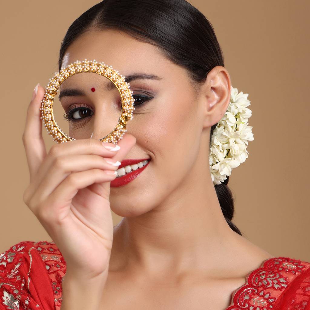Handcrafted Pearl Heavy Bangle : RRSEP24-99
