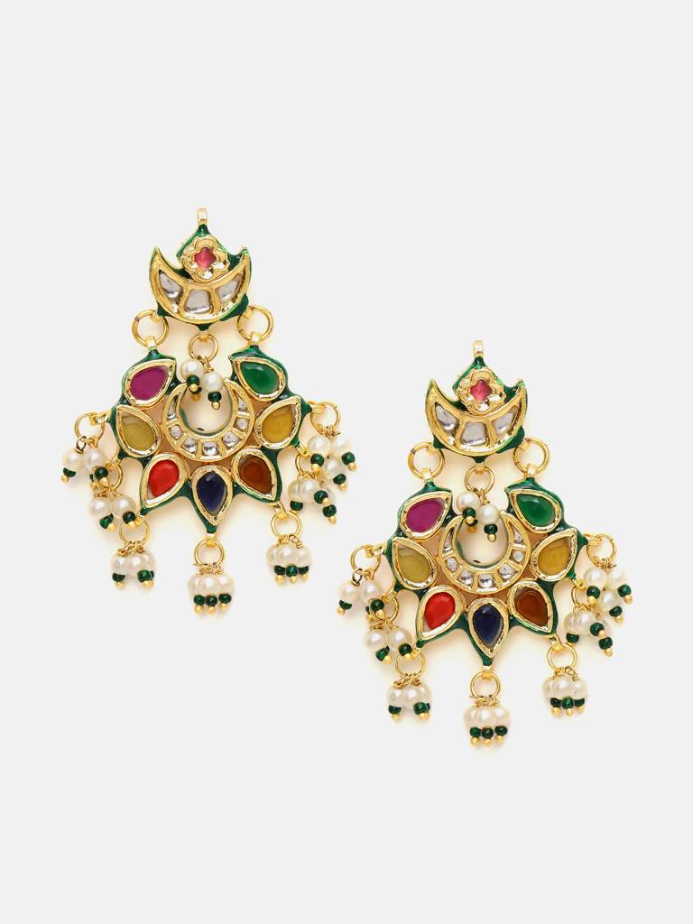 Navratan Kundan Earrings : RRSEP25-14