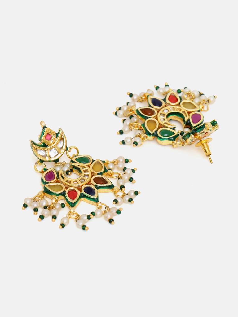 Navratan Kundan Earrings : RRSEP25-14
