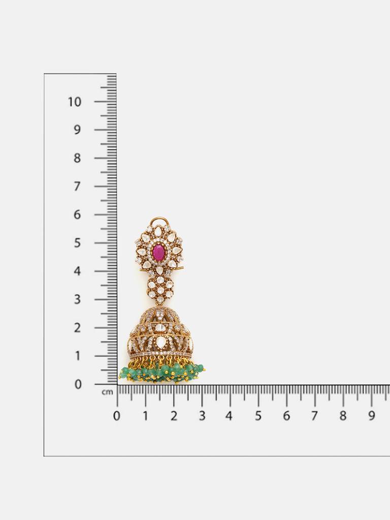 Diamond And Stone Jhumka Earrings : RRSEP25-19