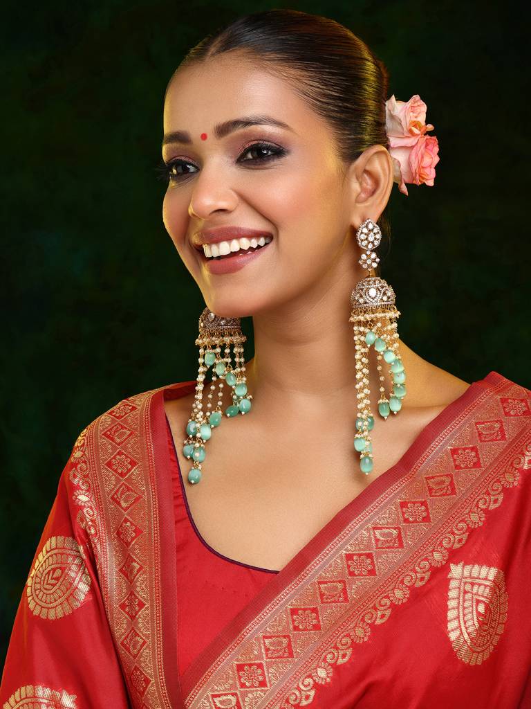 Diamond And Stone Jhumka Earrings : RRSEP25-20