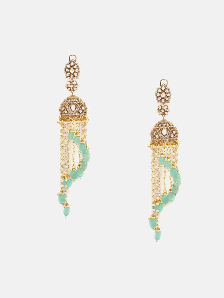 Diamond And Stone Jhumka Earrings : RRSEP25-20
