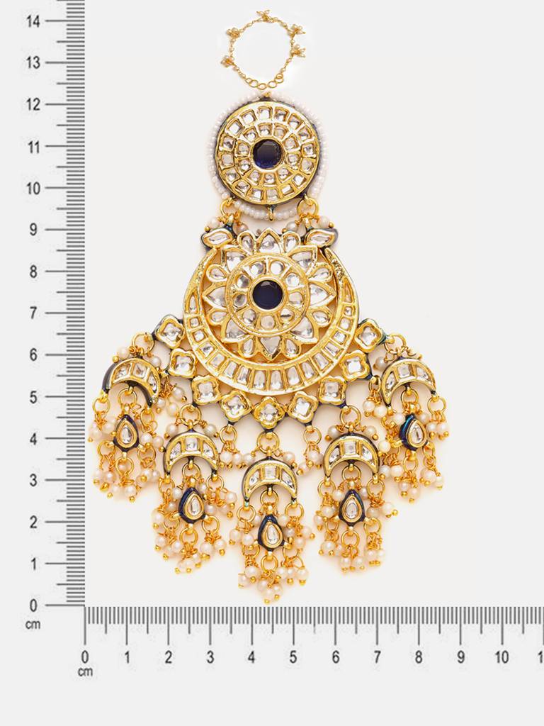 Kundan Chandbali Earrings With Ear Chains : RRSEP25-21