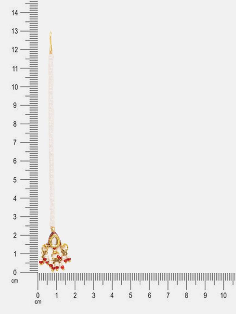 Maroon Kundan Maang Tikka : RRSEP25-33