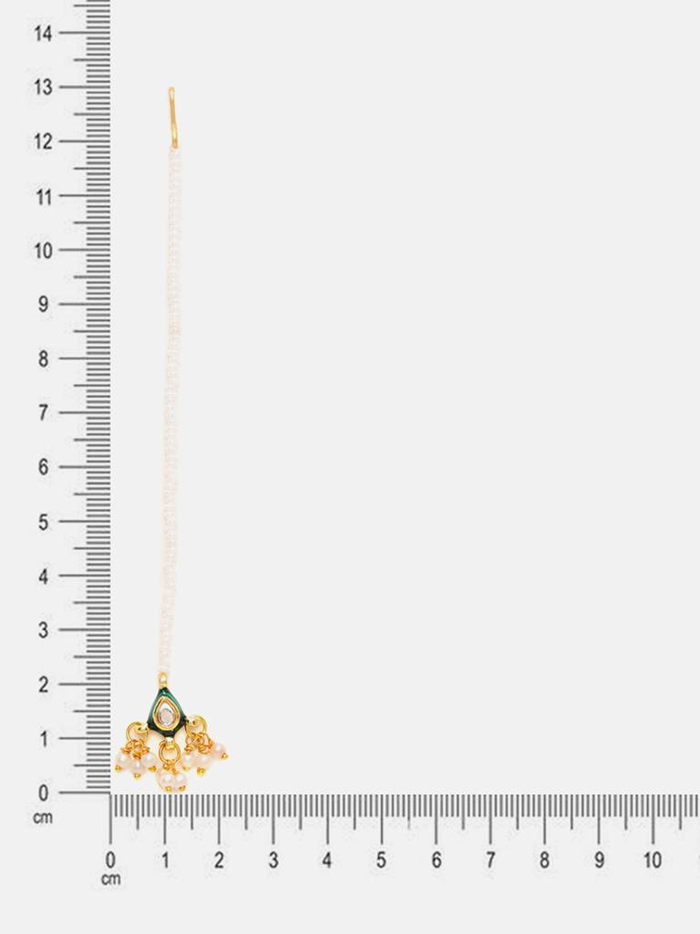Green Meenakari Kundan Maang Tikka : RRSEP25-34