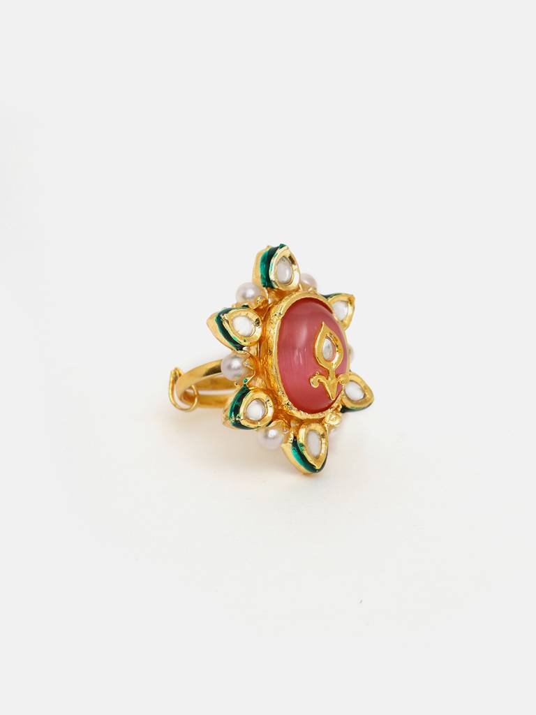 Kundan Cocktail Ring : RRSEP25-62