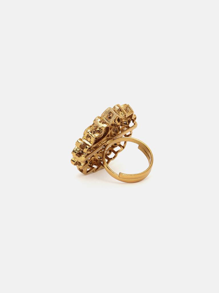 Kundan Cocktail Ring With Diamond Detailing : RRSEP25-69